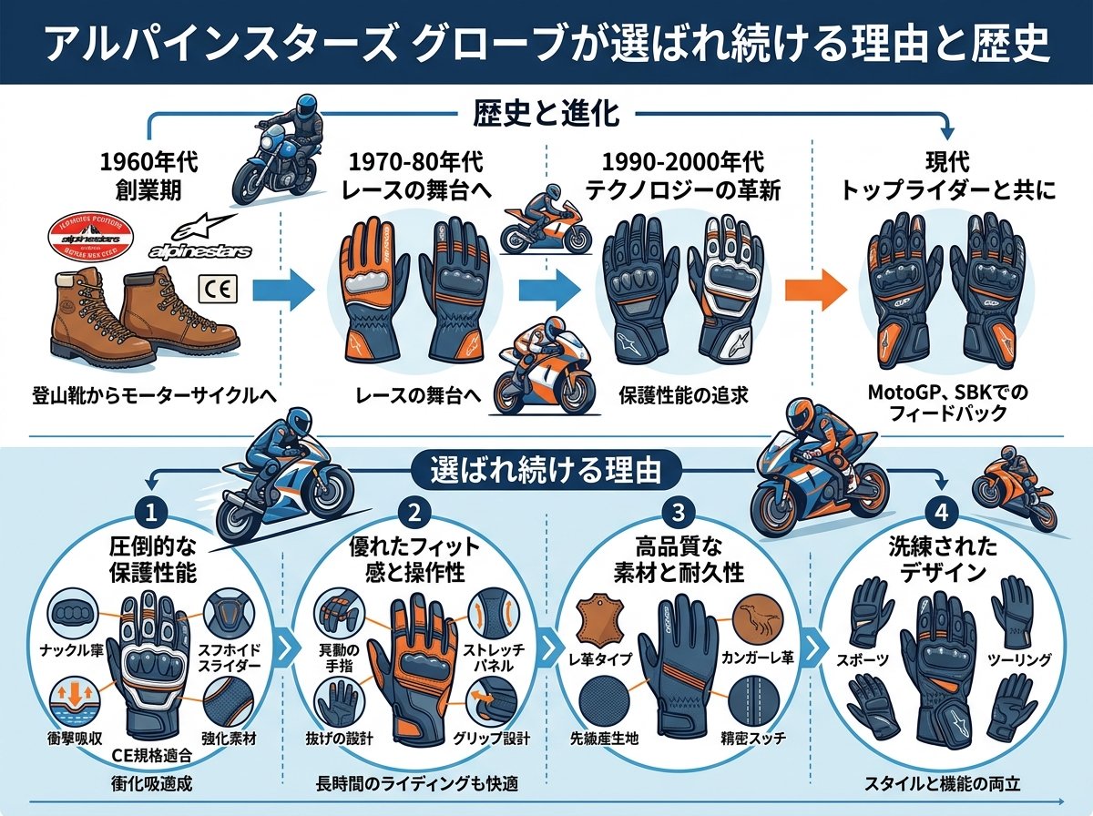 アルパインスターズ グローブが選ばれ続ける理由と歴史