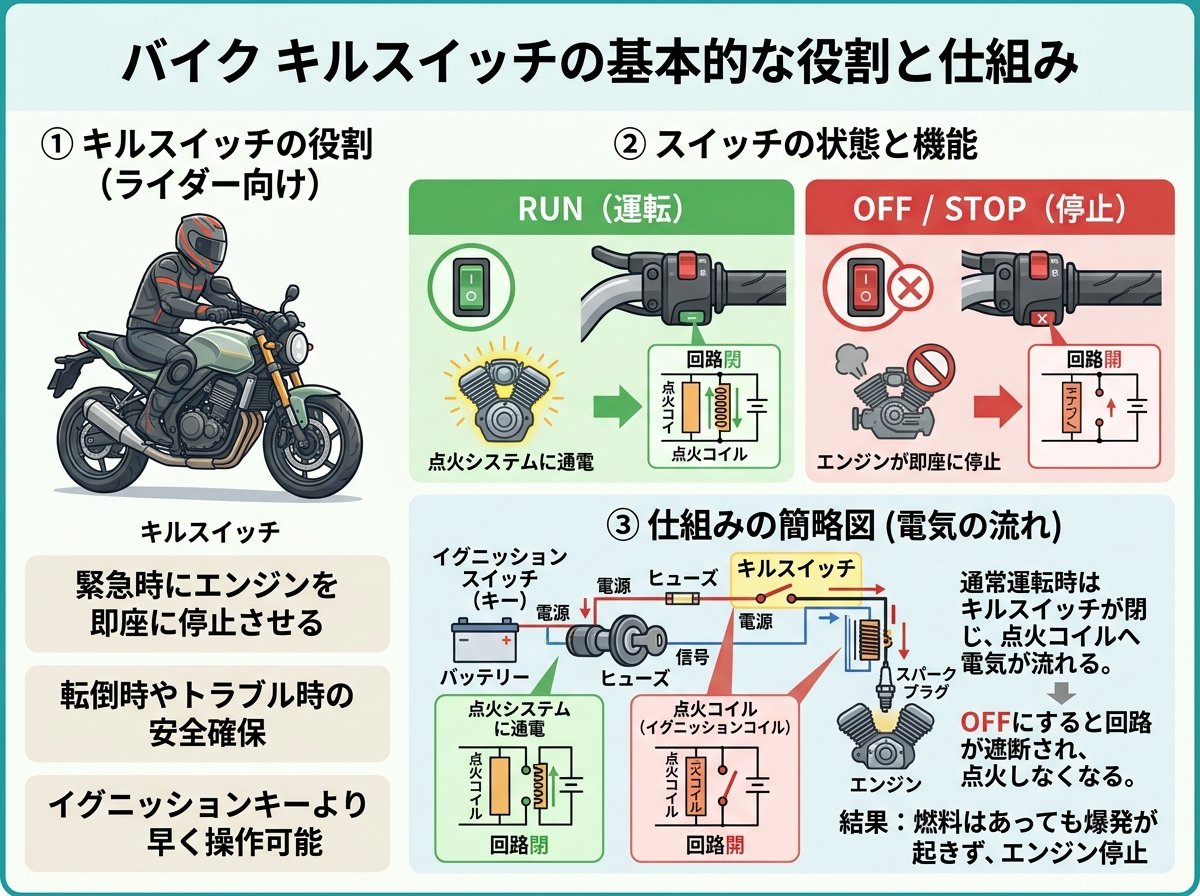バイク キルスイッチの基本的な役割と仕組み