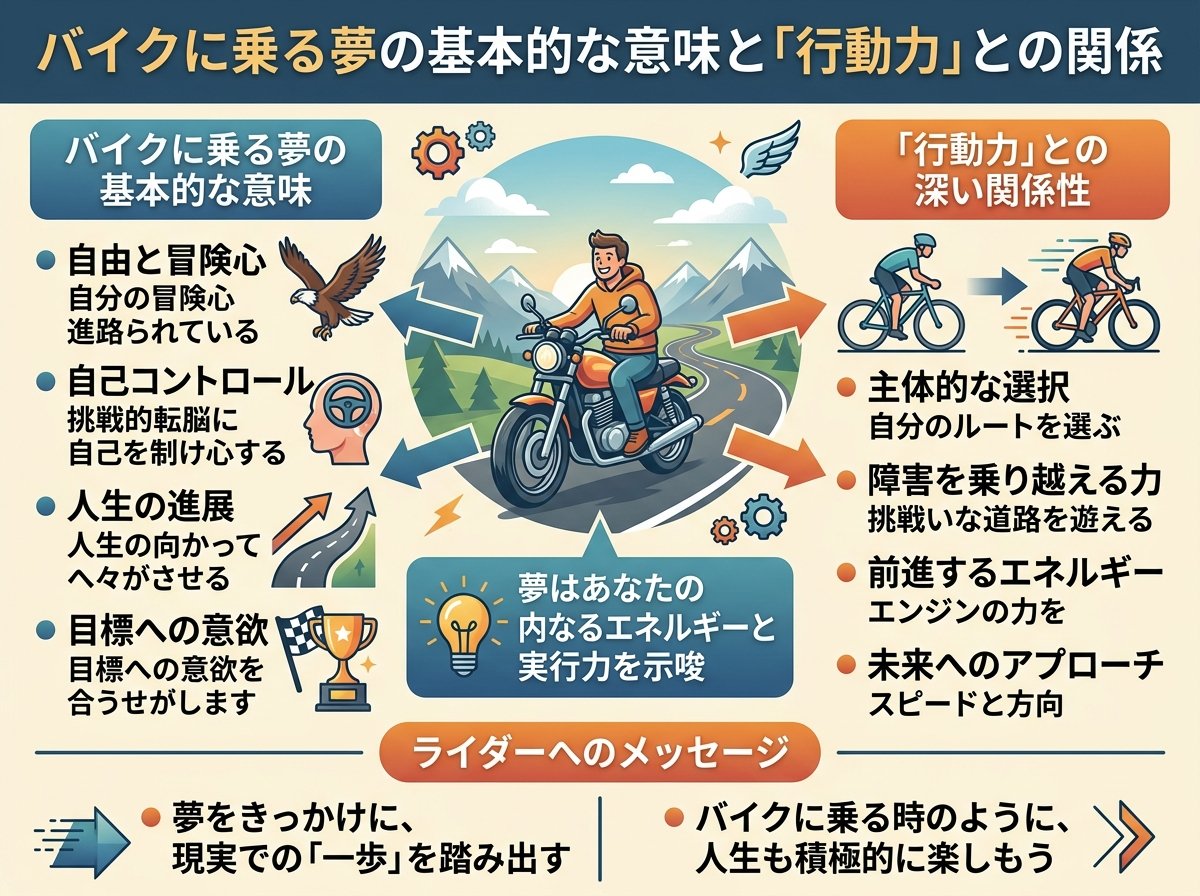 バイクに乗る夢の基本的な意味と「行動力」との関係