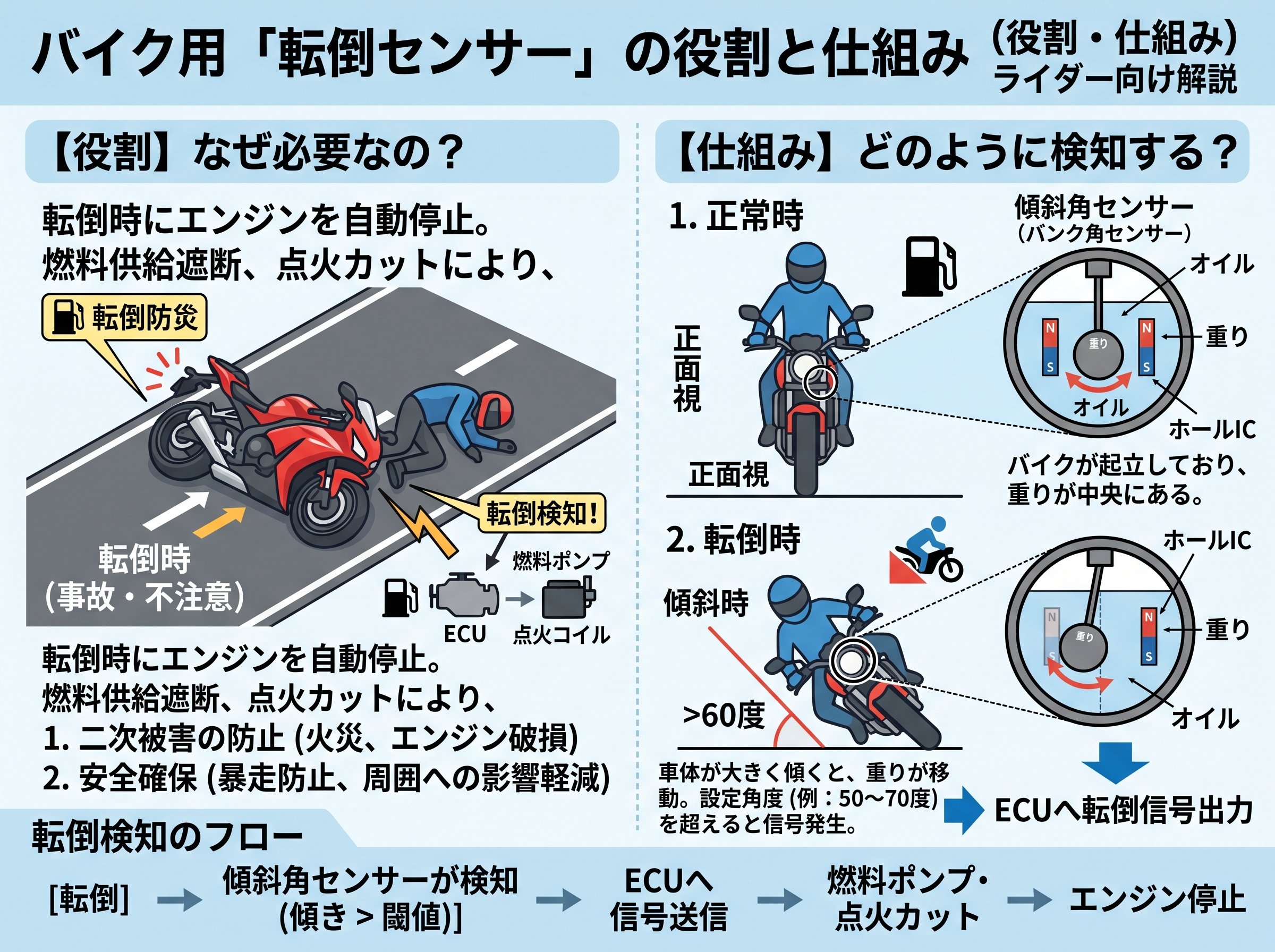バイク 転倒センサーの役割と仕組み