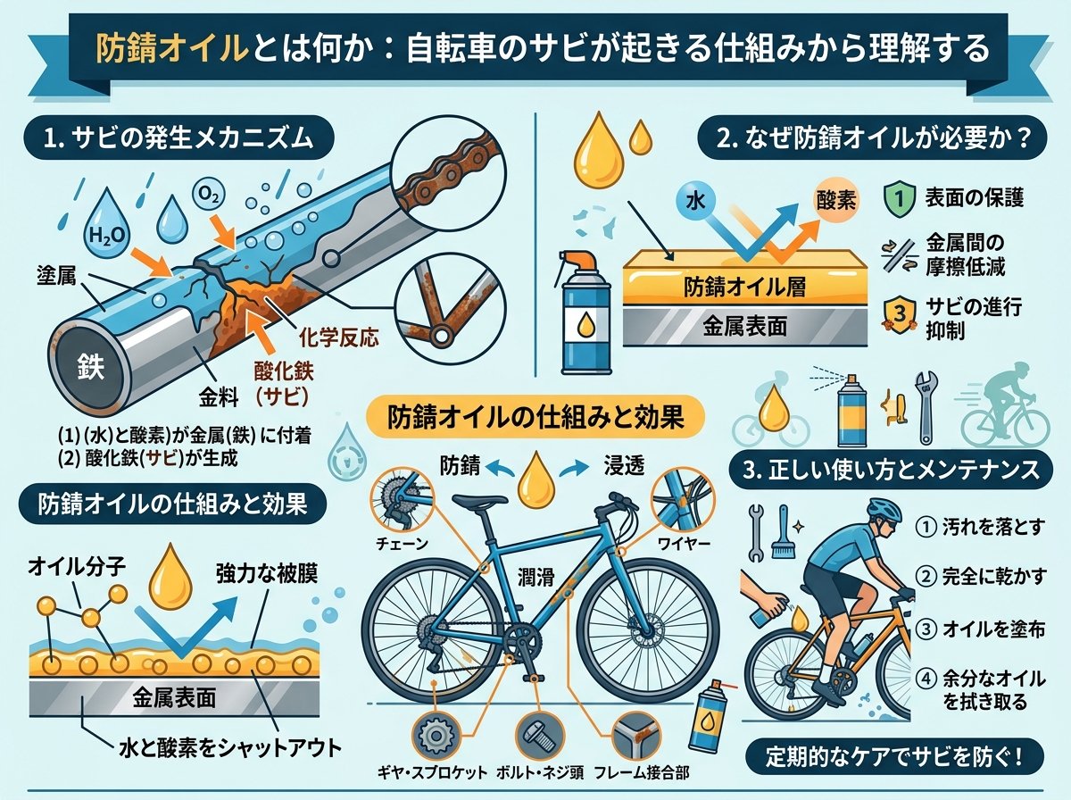 防錆オイルとは何か：自転車のサビが起きる仕組みから理解する
