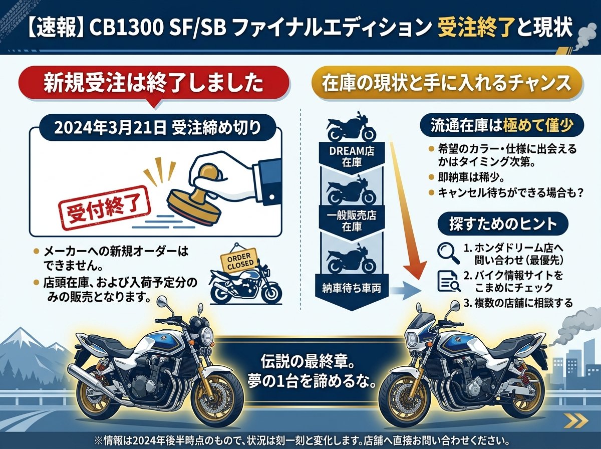 cb1300 ファイナルエディションの受注終了と在庫の現状