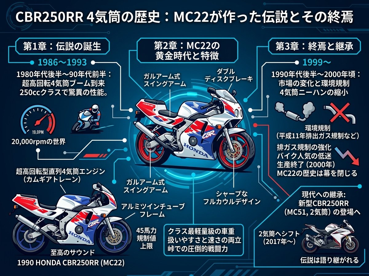 CBR250RR 4気筒の歴史：MC22が作った伝説とその終焉