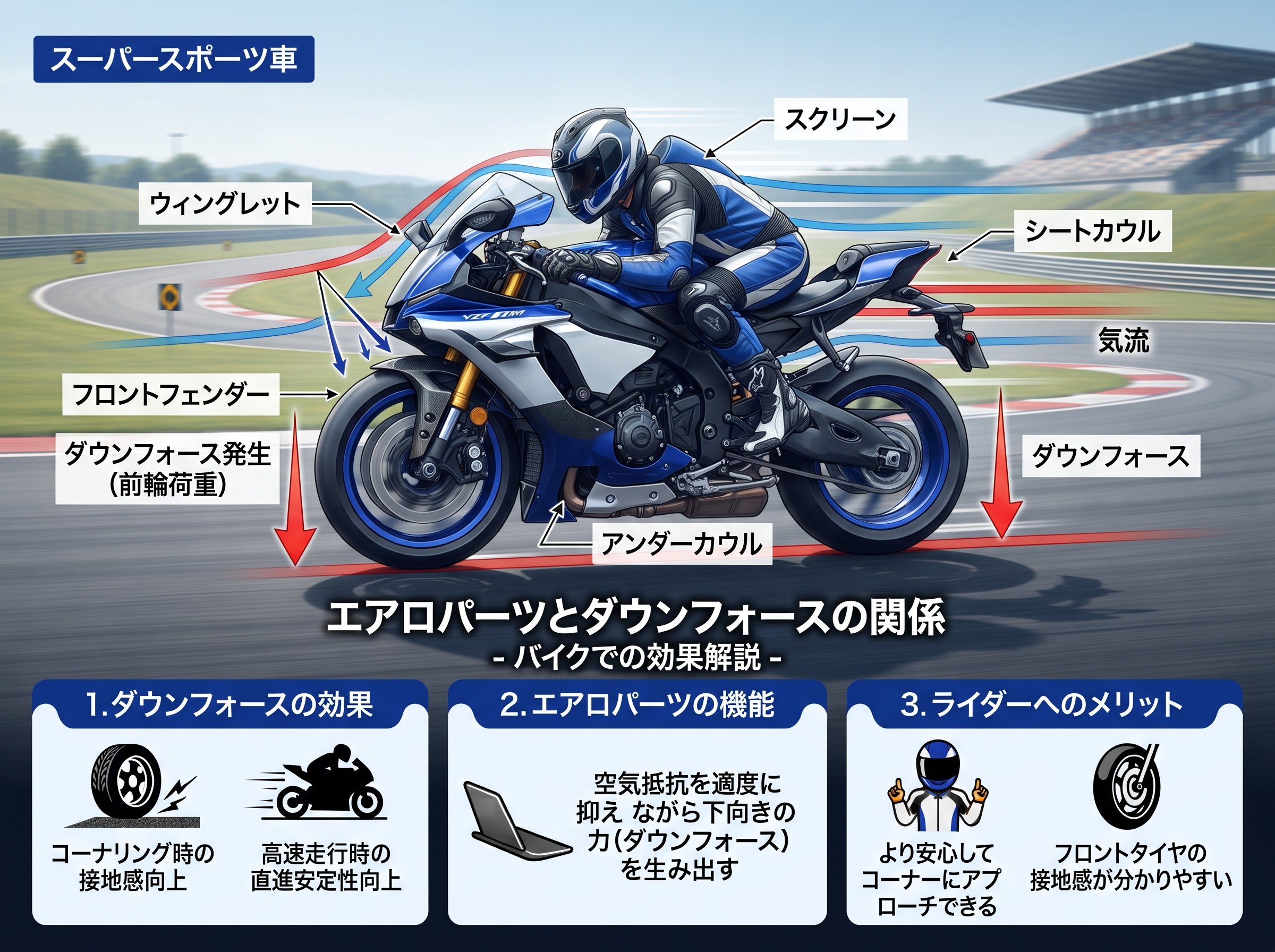 エアロパーツとダウンフォースの関係