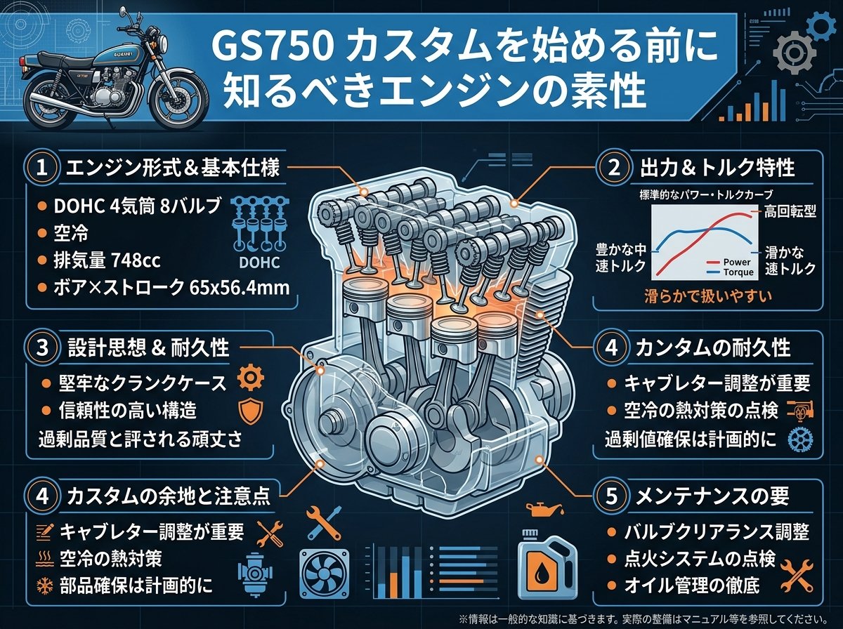 gs750 カスタムを始める前に知るべきエンジンの素性