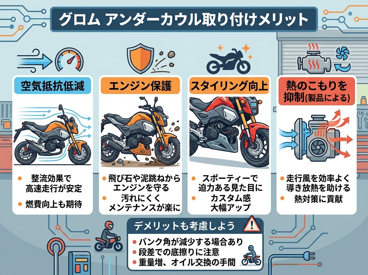 グロム アンダーカウル取り付けメリットとは