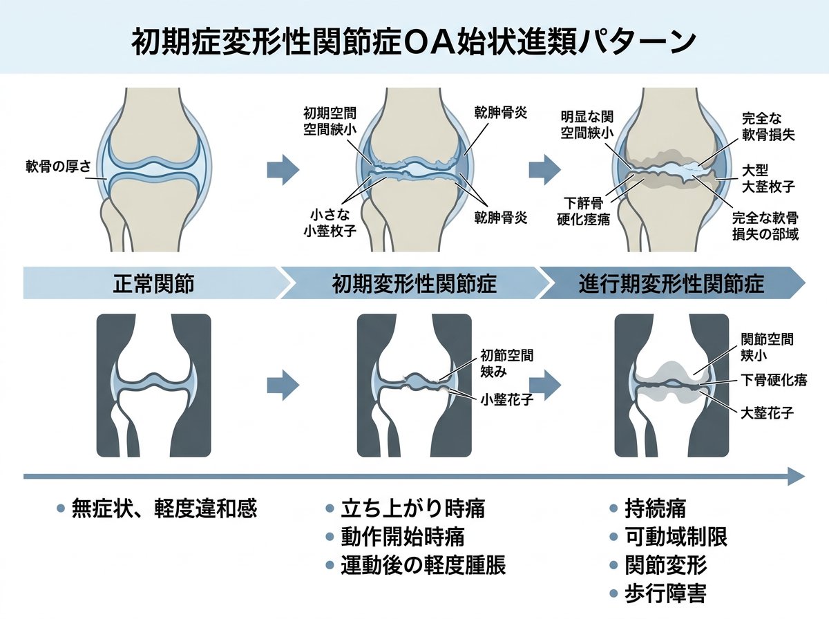 変形性関節症の初期症状と進行パターン