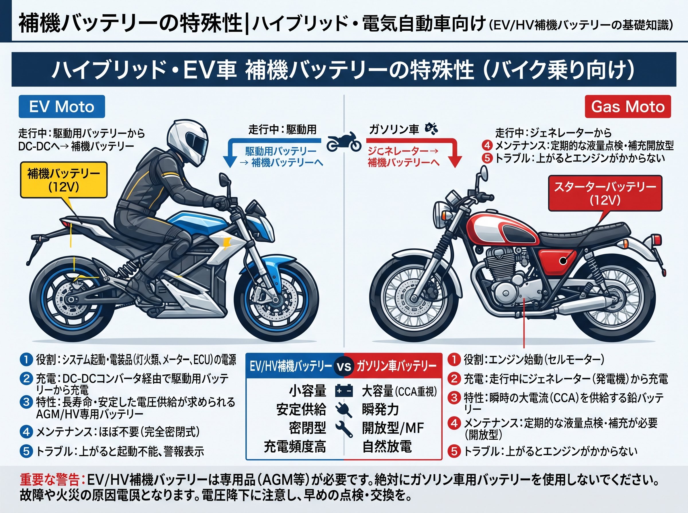 補機バッテリーの特殊性|ハイブリッド・電気自動車向け