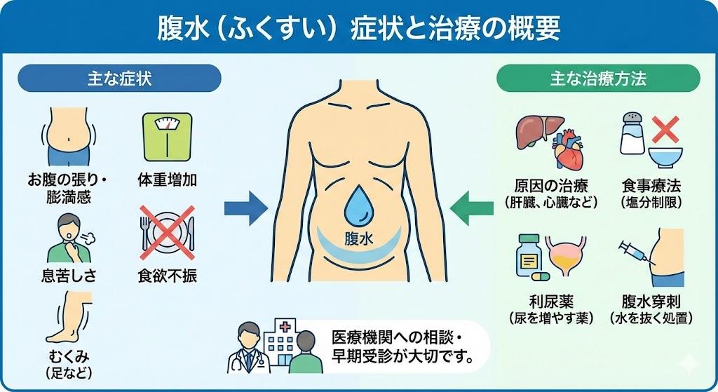 腹水 症状と治療方法について