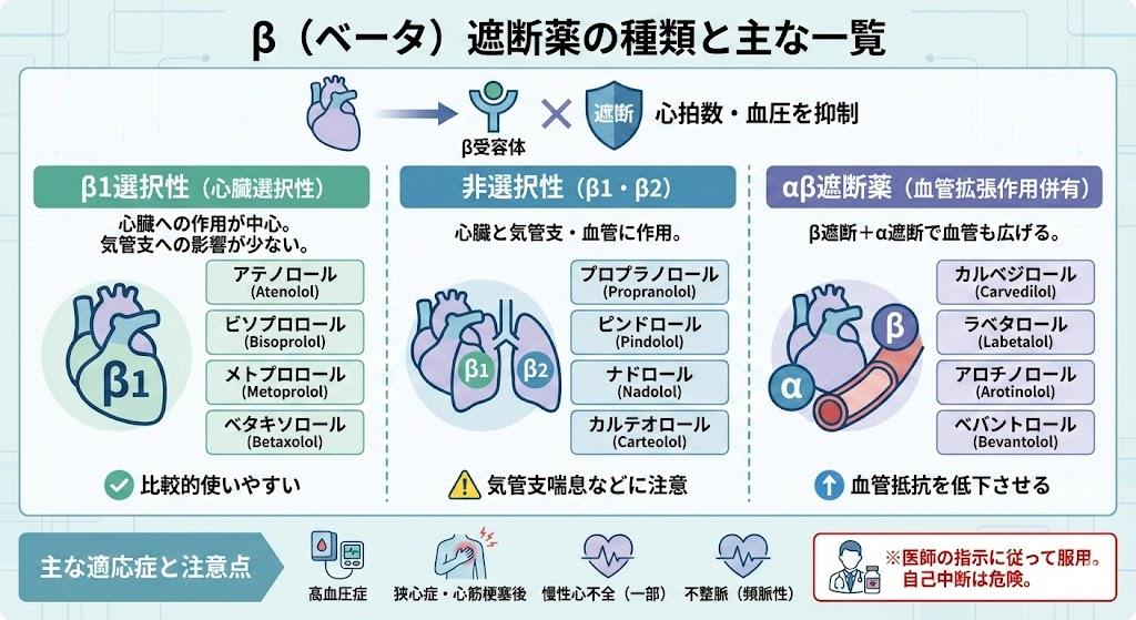 β遮断薬の種類と一覧