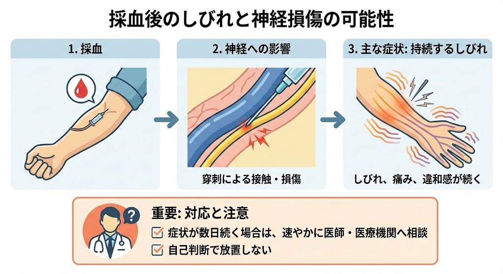 採血後しびれ治らない神経損傷