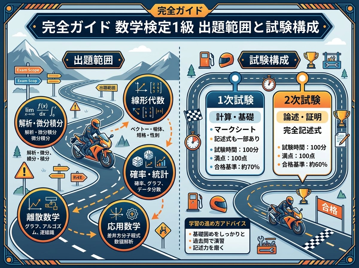 完全ガイド数学検定1級の出題範囲と試験構成