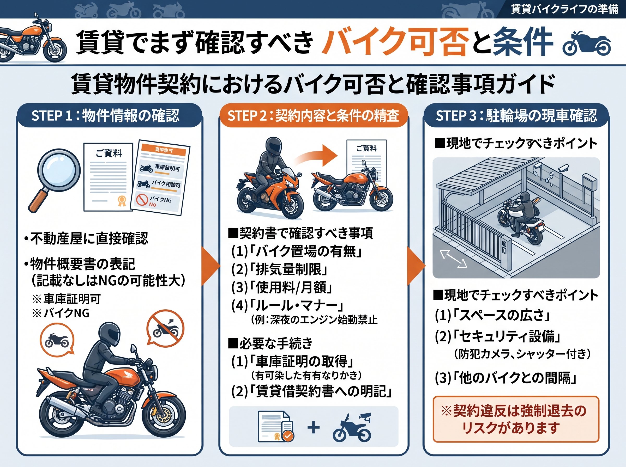 契約手続き 賃貸でまず確認すべきバイク可否と条件