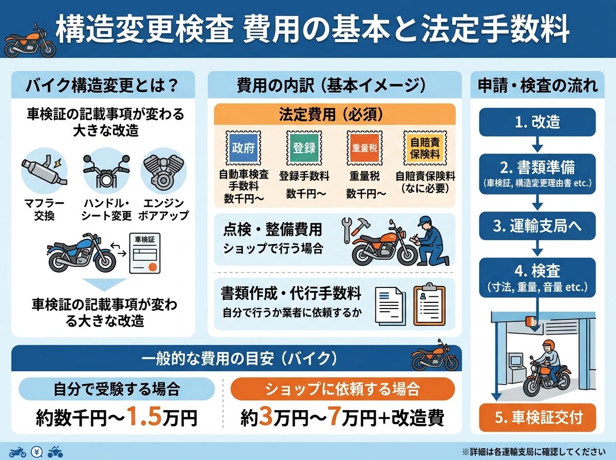 構造変更検査 費用の基本と法定手数料