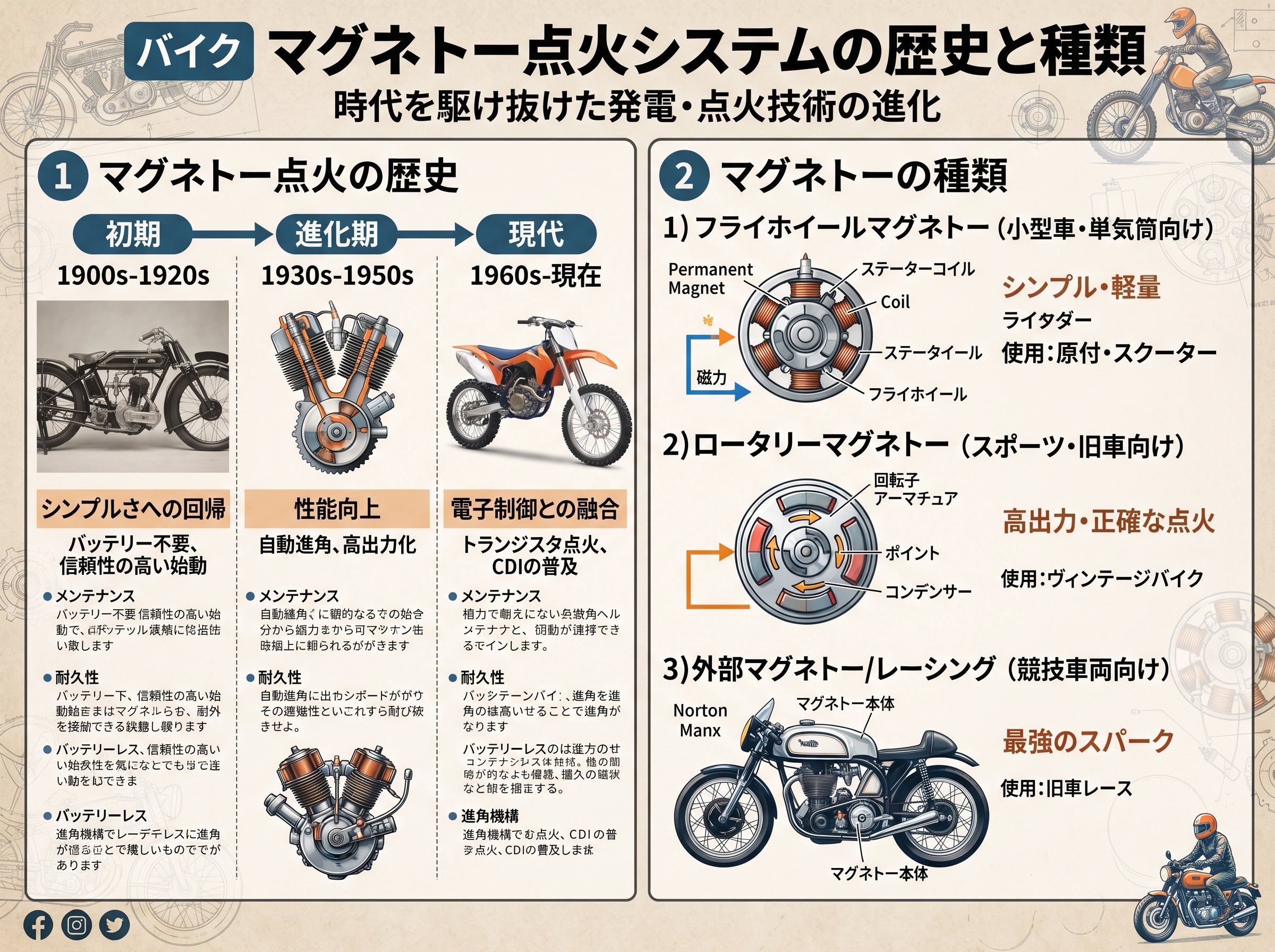 マグネトー 点火システムの歴史と種類
