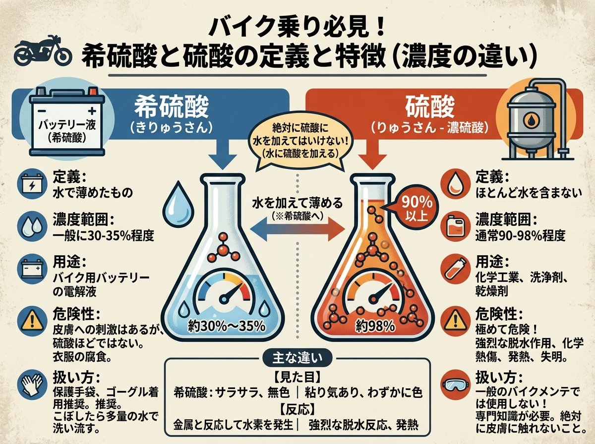 希硫酸と硫酸の濃度による定義