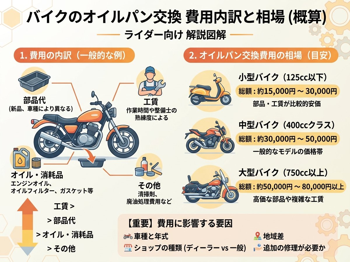 オイルパン交換の費用内訳と相場