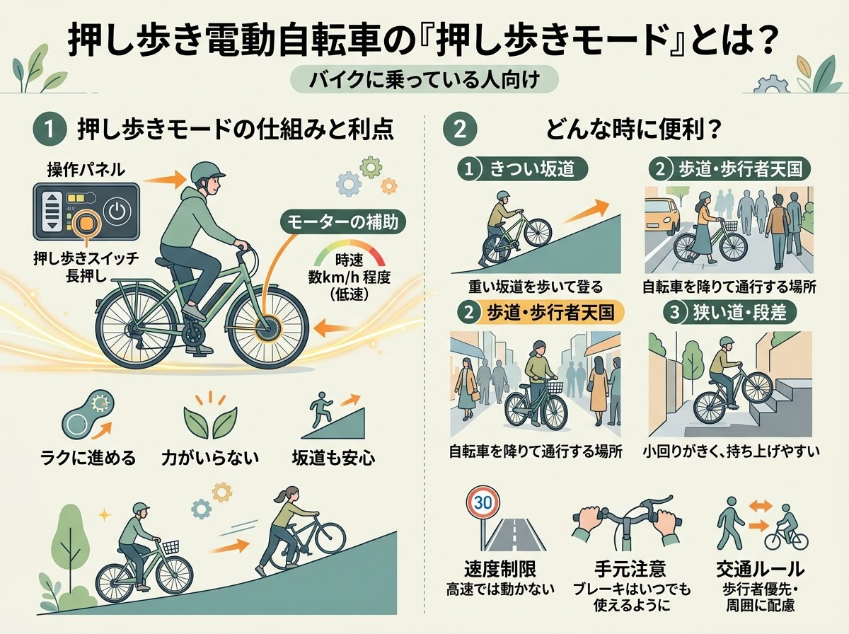 押し歩き電動自転車の「押し歩きモード」とは何か