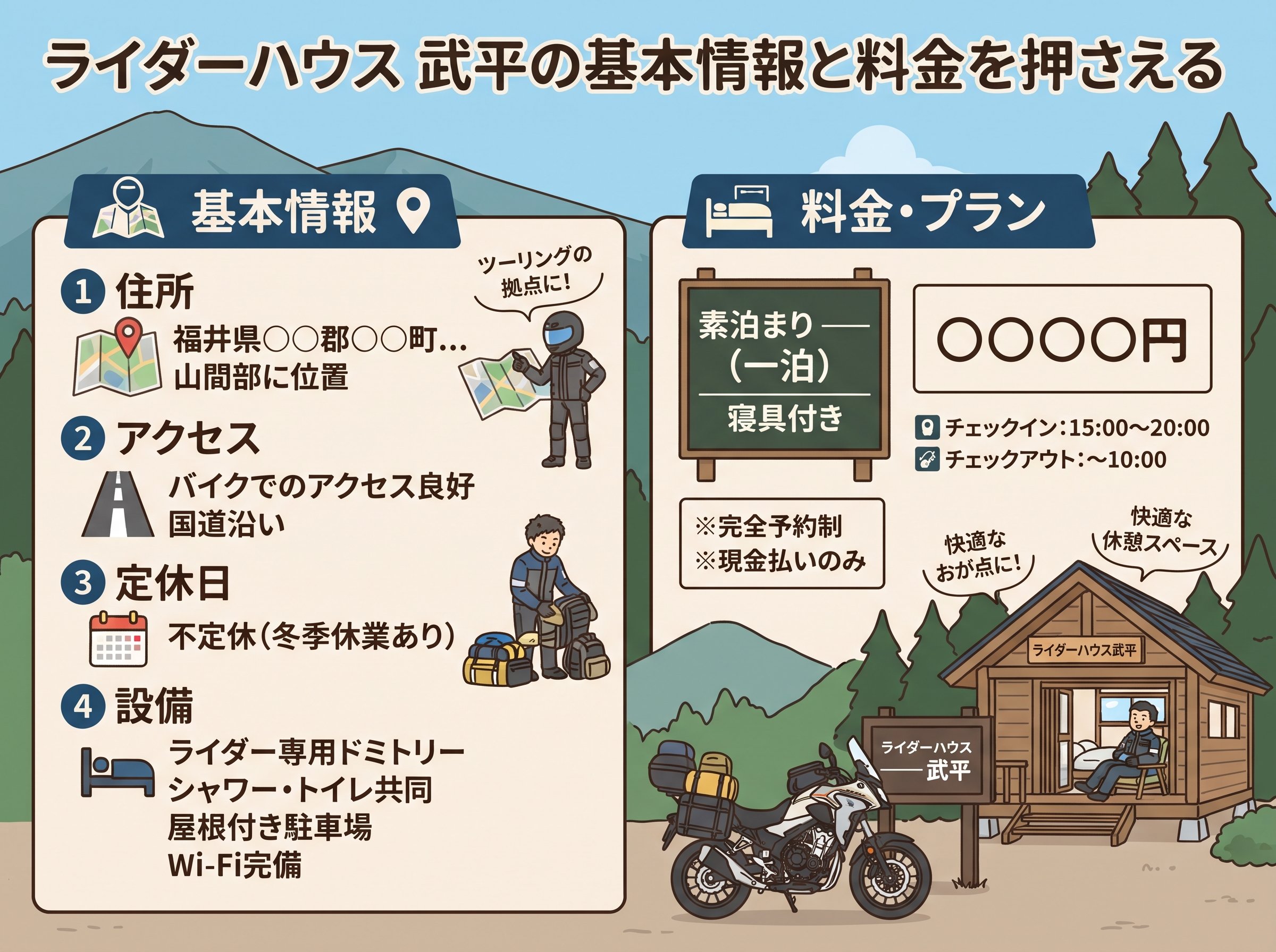 ライダーハウス 武平の基本情報と料金を押さえる