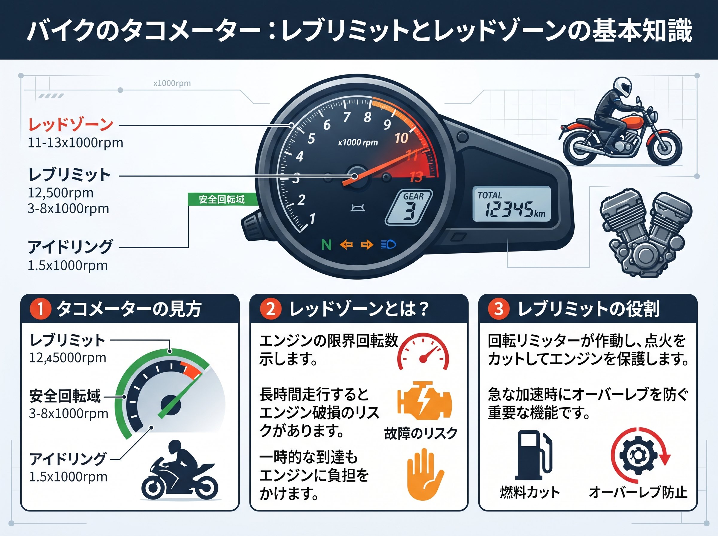 レブリミット レッドゾーン タコメーター 基本知識