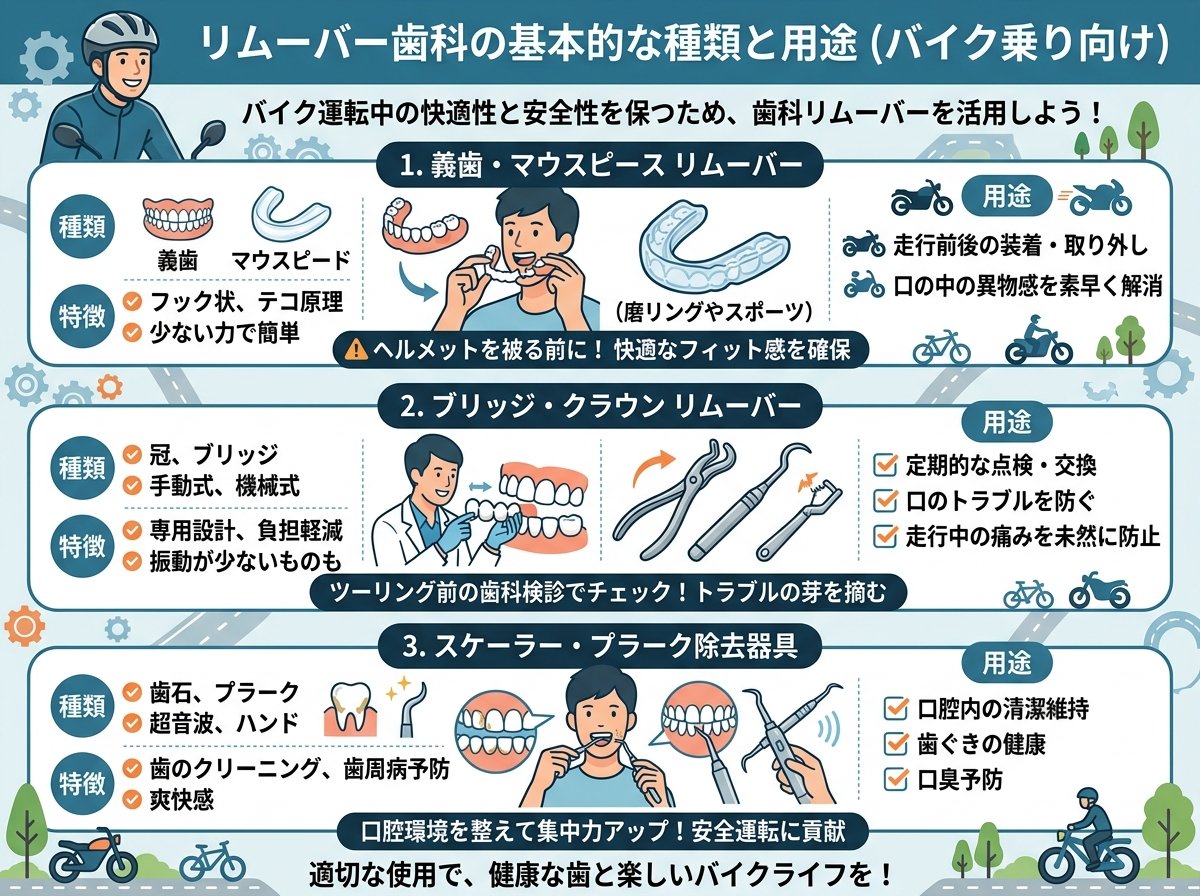 リムーバー歯科の基本的な種類と用途