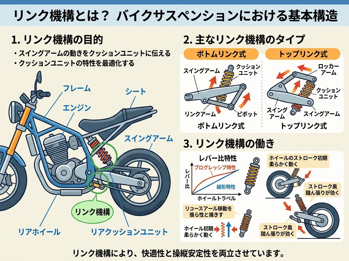 リンク機構とは?バイクサスペンションにおける基本構造