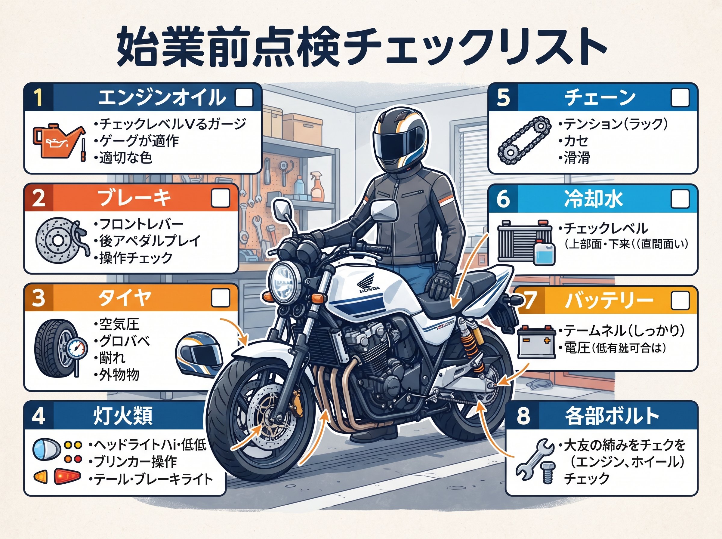 始業点検で確認する項目